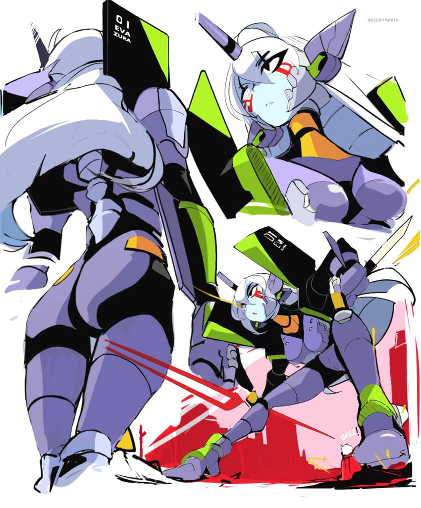 eva 01 (original and 1 more) drawn by reddymarts