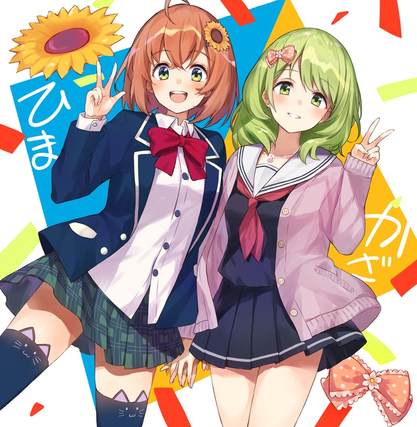 honma himawari and morinaka kazaki (nijisanji) drawn by kakutasu