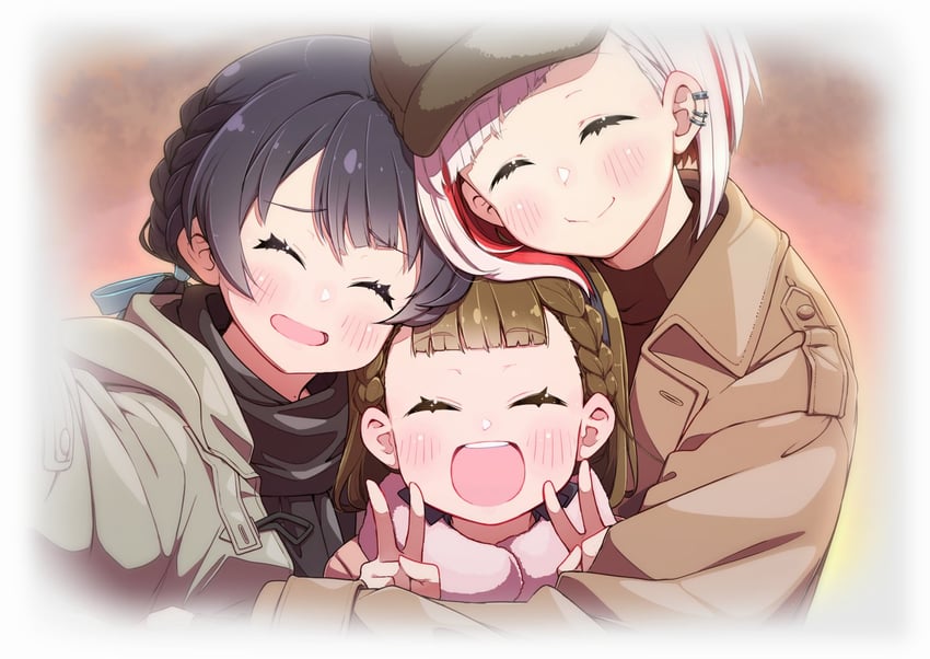 murano sayaka, yugiri tsuzuri, and kachimachi kosuzu (love live! and 1 more) drawn by repunit
