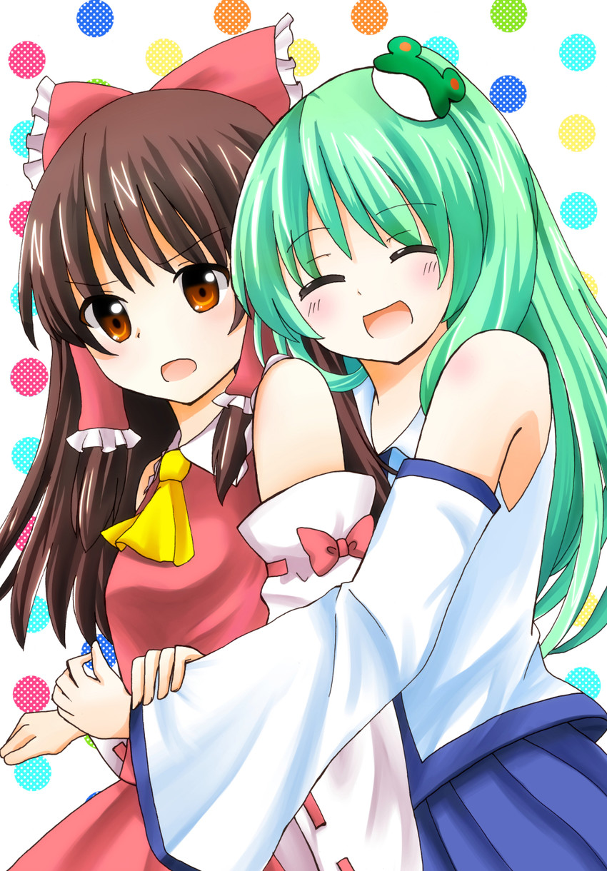hakurei reimu and kochiya sanae (touhou) drawn by yumeji_hio
