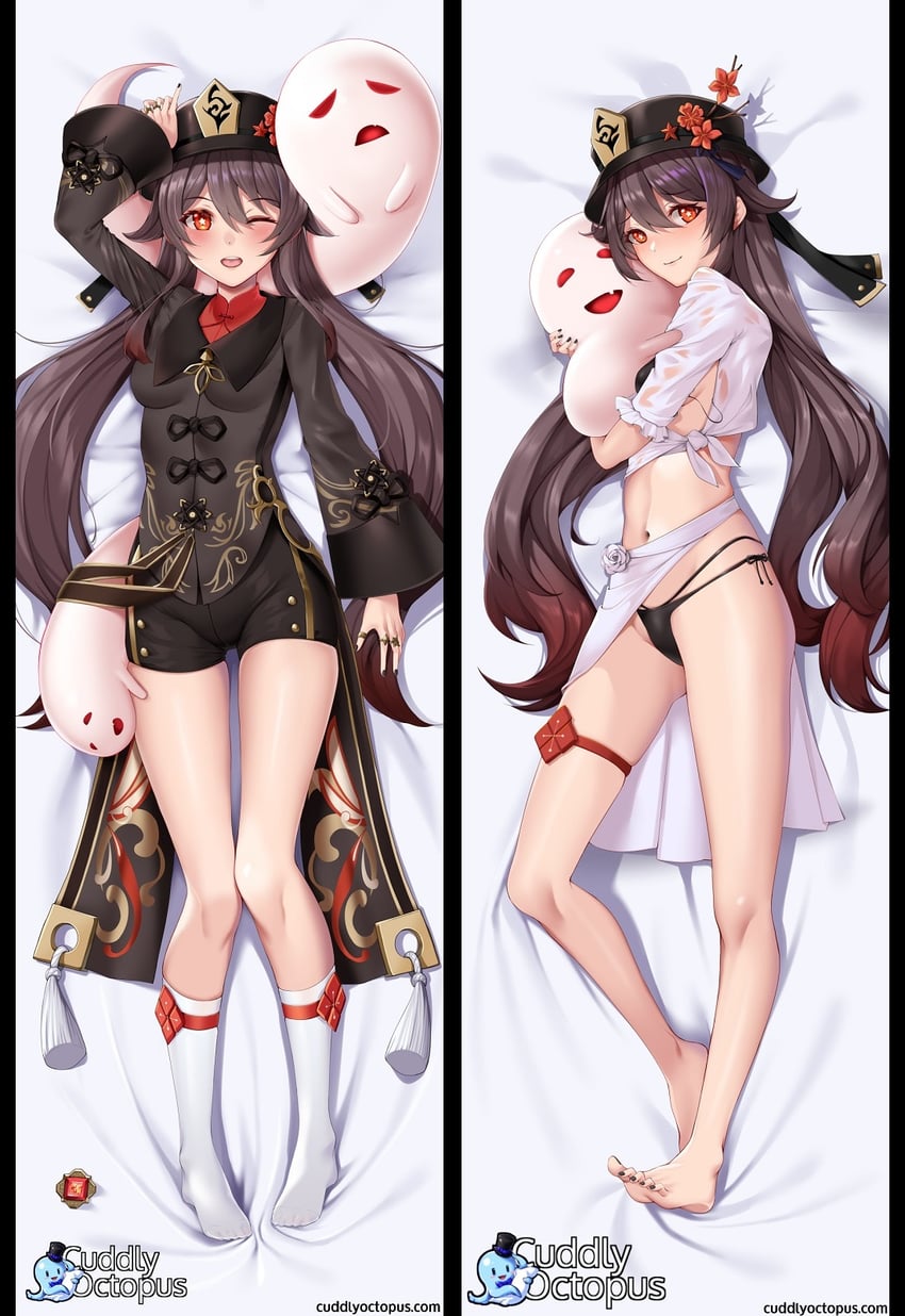 hu tao and boo tao (genshin impact and 1 more) drawn by matrix16