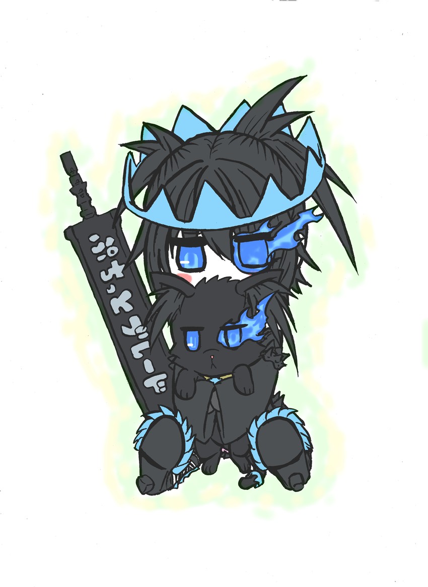 black rock shooter and black rock shooter beast (black rock shooter) drawn by tukemonotukemono