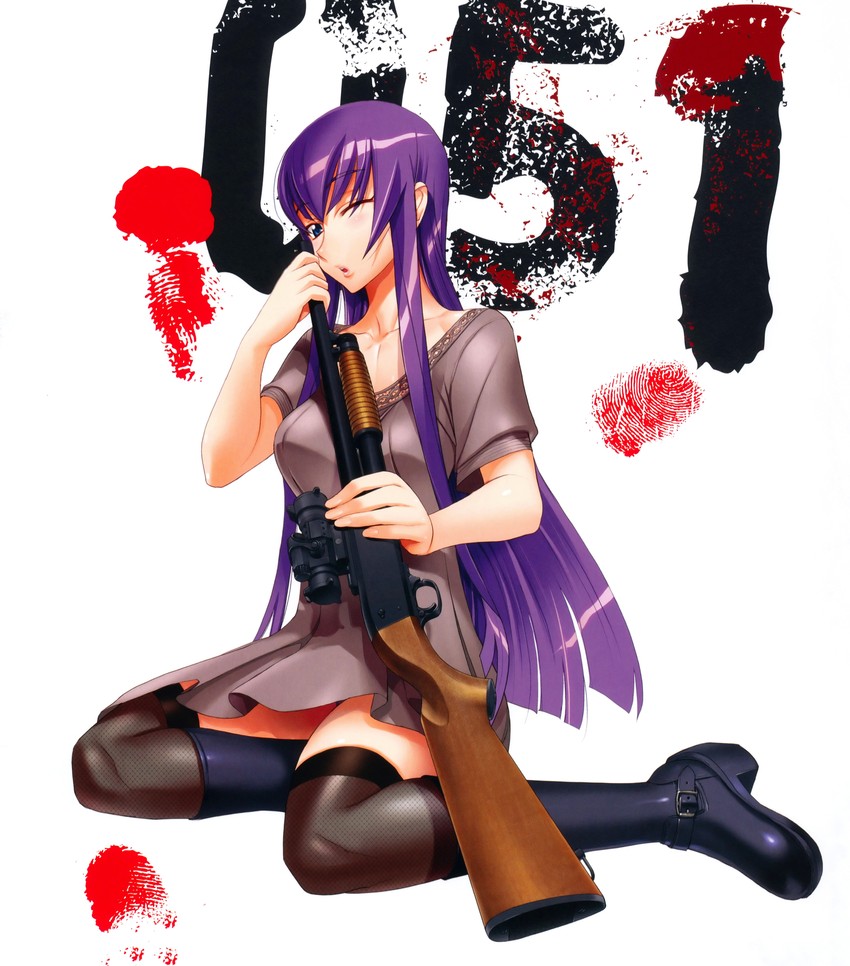 busujima saeko (highschool of the dead) drawn by satou_shouji