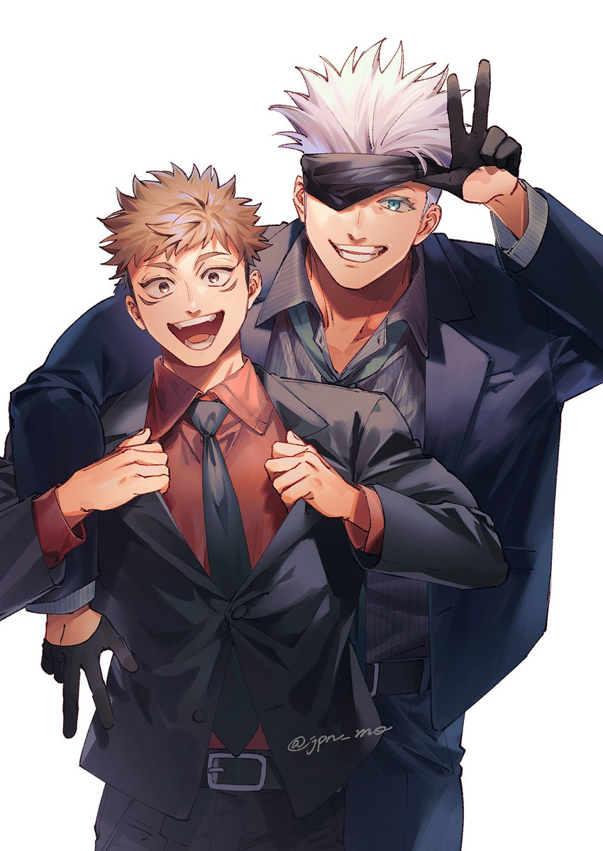 gojou satoru and itadori yuuji (jujutsu kaisen) drawn by ccccc_(jpn_m0)