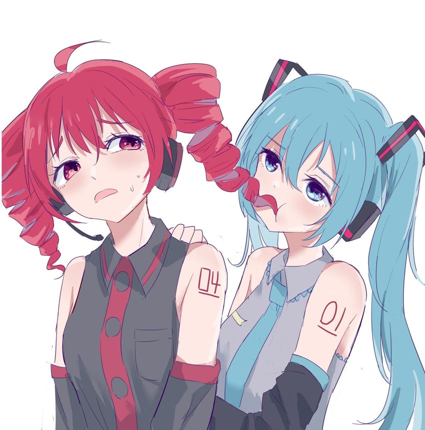 hatsune miku and kasane teto (vocaloid and 1 more) drawn by k2s