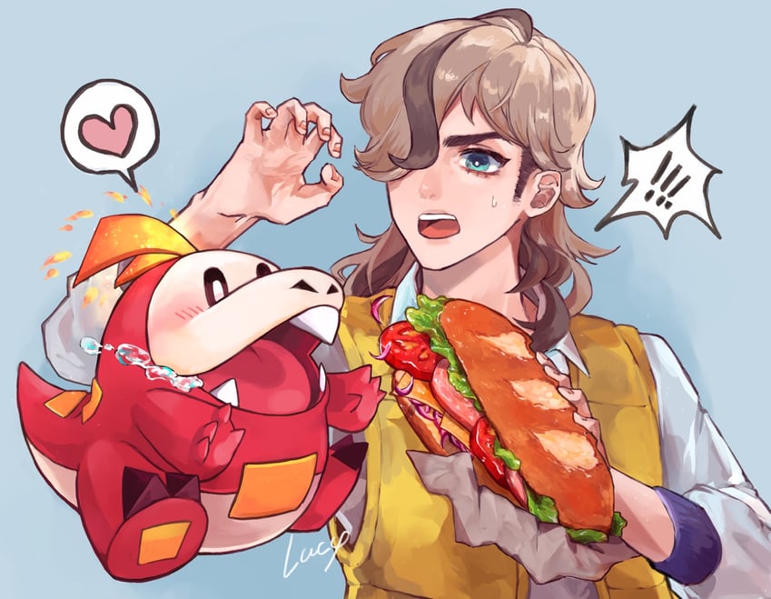 arven and fuecoco (pokemon and 1 more) drawn by lucyafk