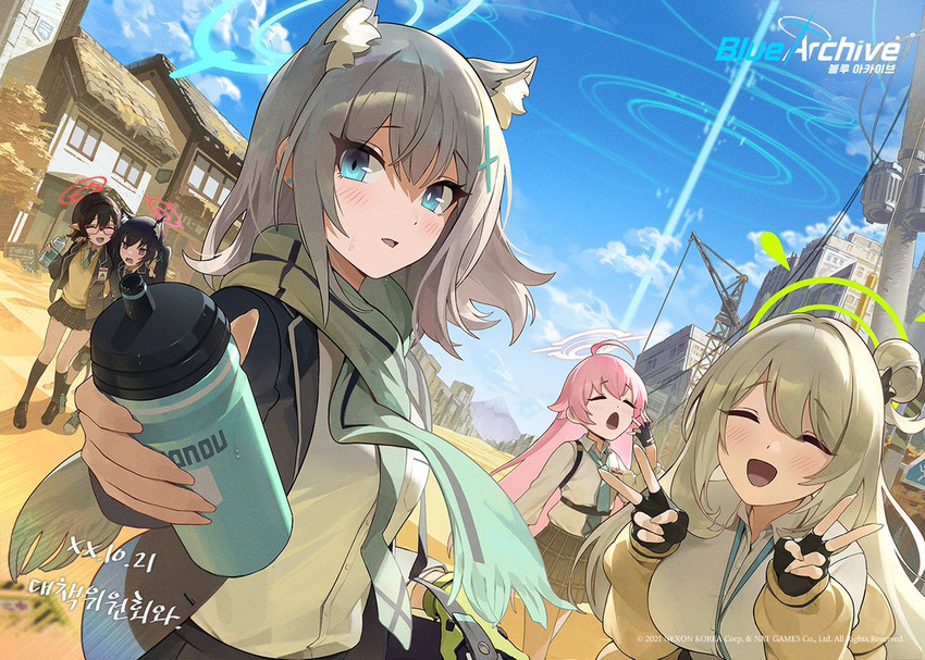 shiroko, hoshino, nonomi, serika, and ayane (blue archive) drawn by bsue