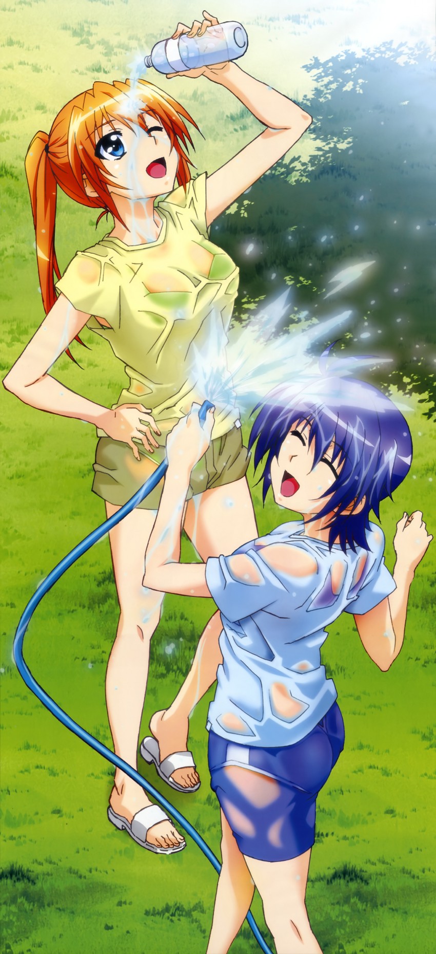 subaru nakajima and teana lanster (lyrical nanoha and 2 more) drawn by hashimoto_takayoshi