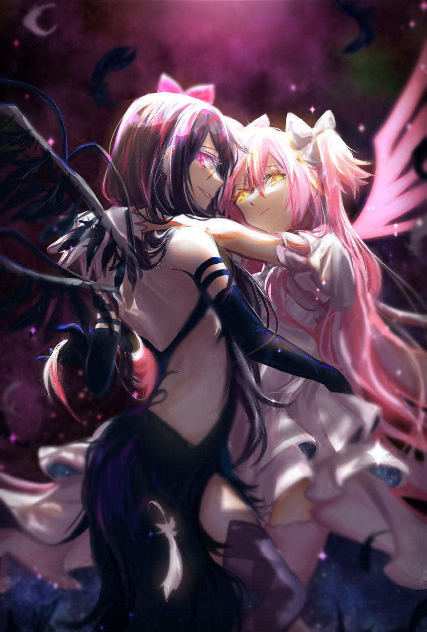 akemi homura, kaname madoka, ultimate madoka, and akuma homura (mahou shoujo madoka magica and 1 more) drawn by crazycat47