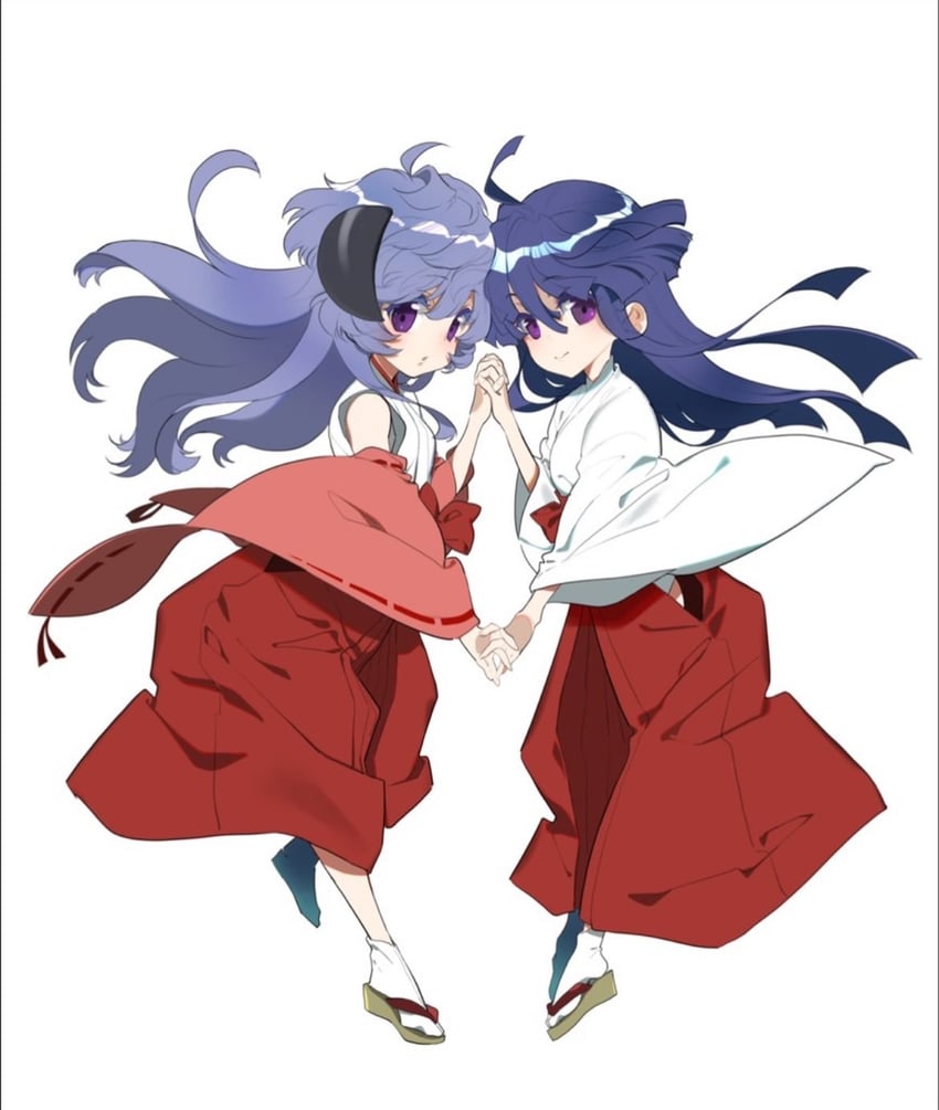 furude rika and hanyuu (higurashi no naku koro ni) drawn by suzuki_jirou