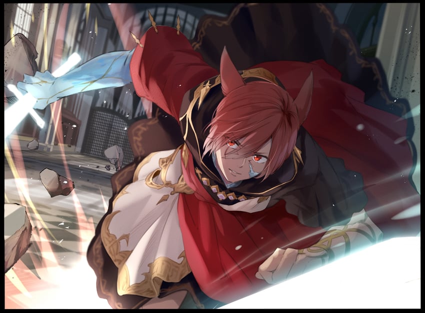 g'raha tia and crystal exarch (final fantasy and 1 more) drawn by babape