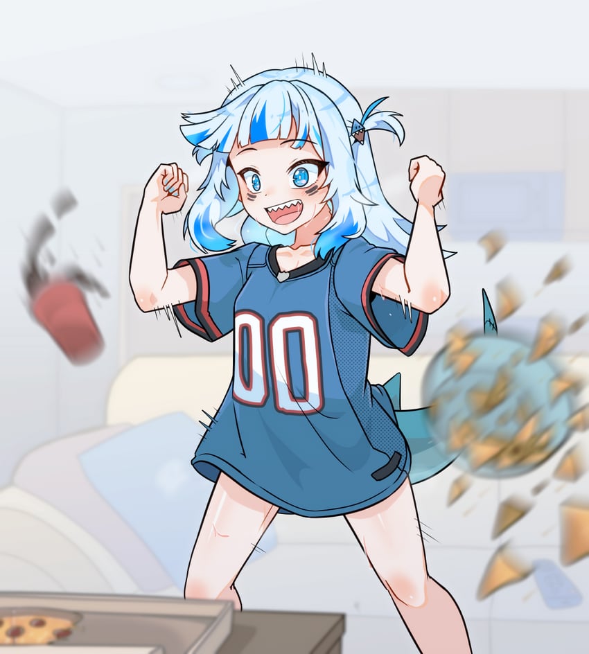 gawr gura (hololive and 1 more) drawn by moral_cacoethes