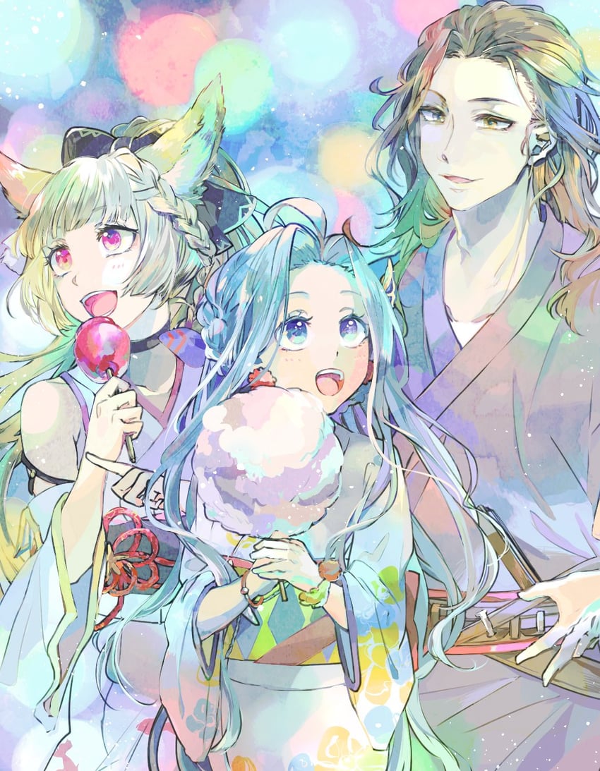 lyria, yuisis, and siegfried (granblue fantasy) drawn by yukito_(yktmtm)