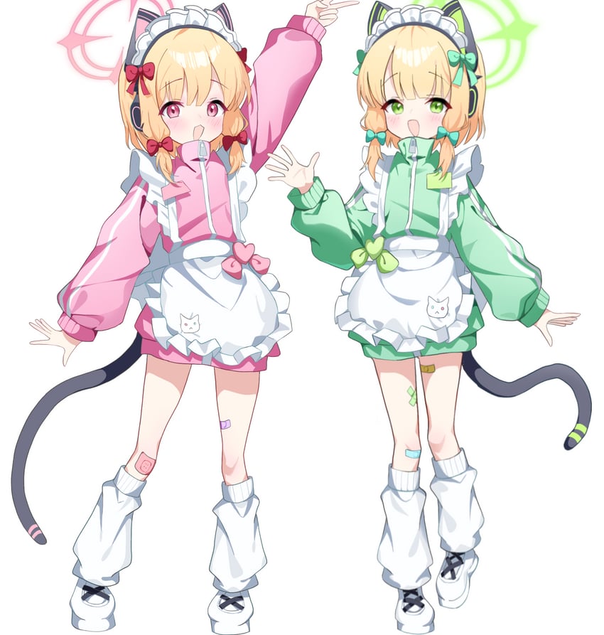 momoi and midori (blue archive) drawn by cardcat_00