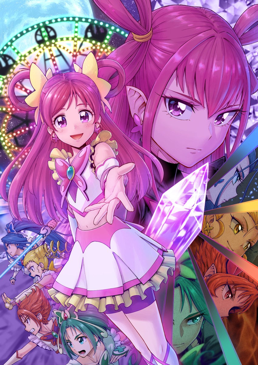 yumehara nozomi, minazuki karen, cure dream, kasugano urara, akimoto komachi, and 10 more (precure and 1 more) drawn by itou_shin'ichi