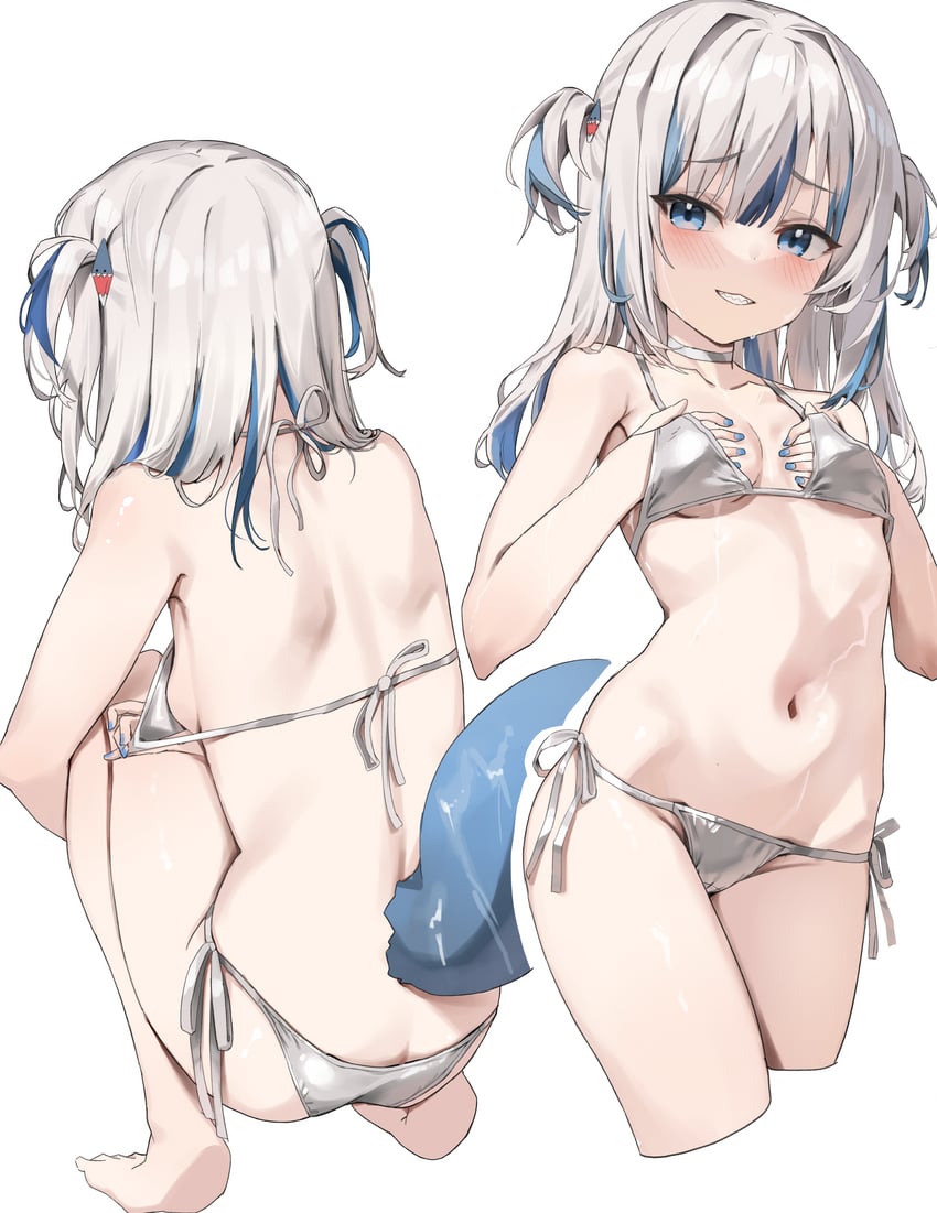 gawr gura (hololive and 1 more) drawn by scarlet_(wv0102)