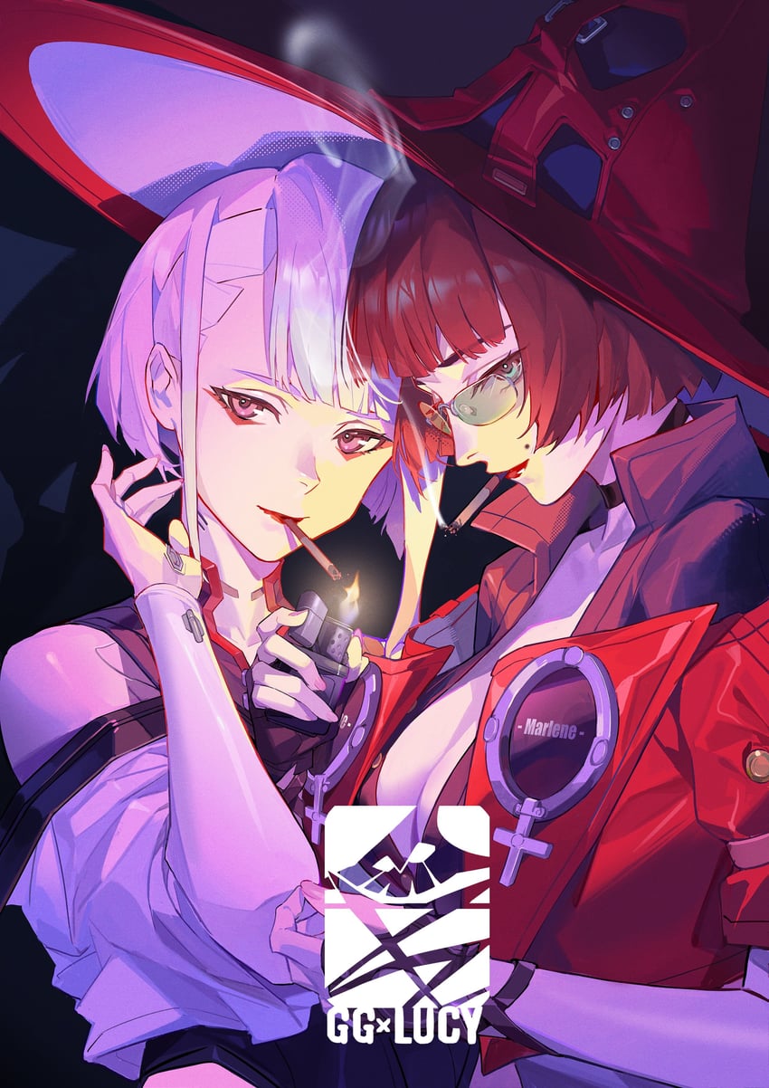 lucy and i-no (guilty gear and 3 more) drawn by bigroll