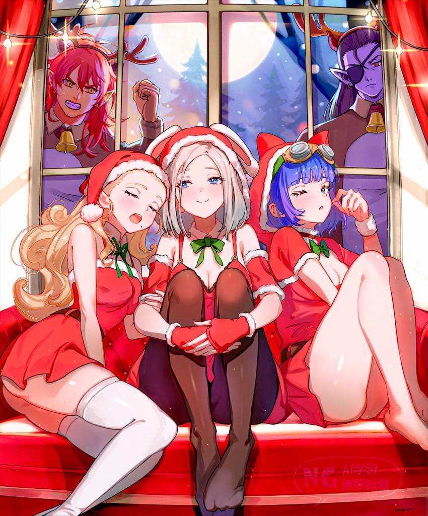 anlucea, seraphy, yushuka, illusia, and najinn (dragon quest and 1 more) drawn by numao_sub