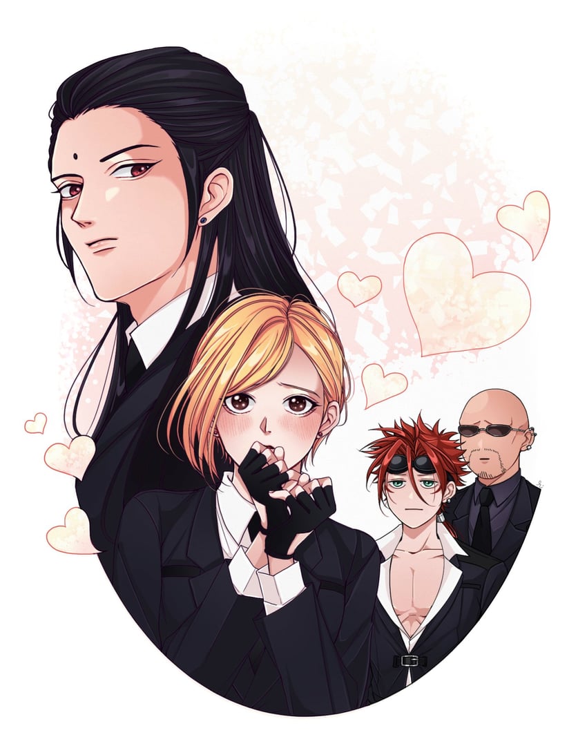 reno, tseng, rude, and elena (final fantasy and 2 more) drawn by y_skk
