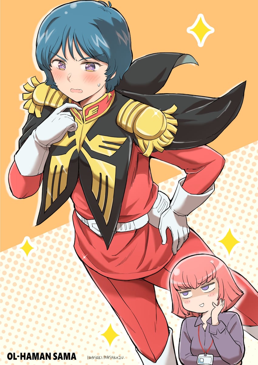 char aznable, kamille bidan, and haman karn (arasa ol haman-sama) drawn by iwasaki_masakazu