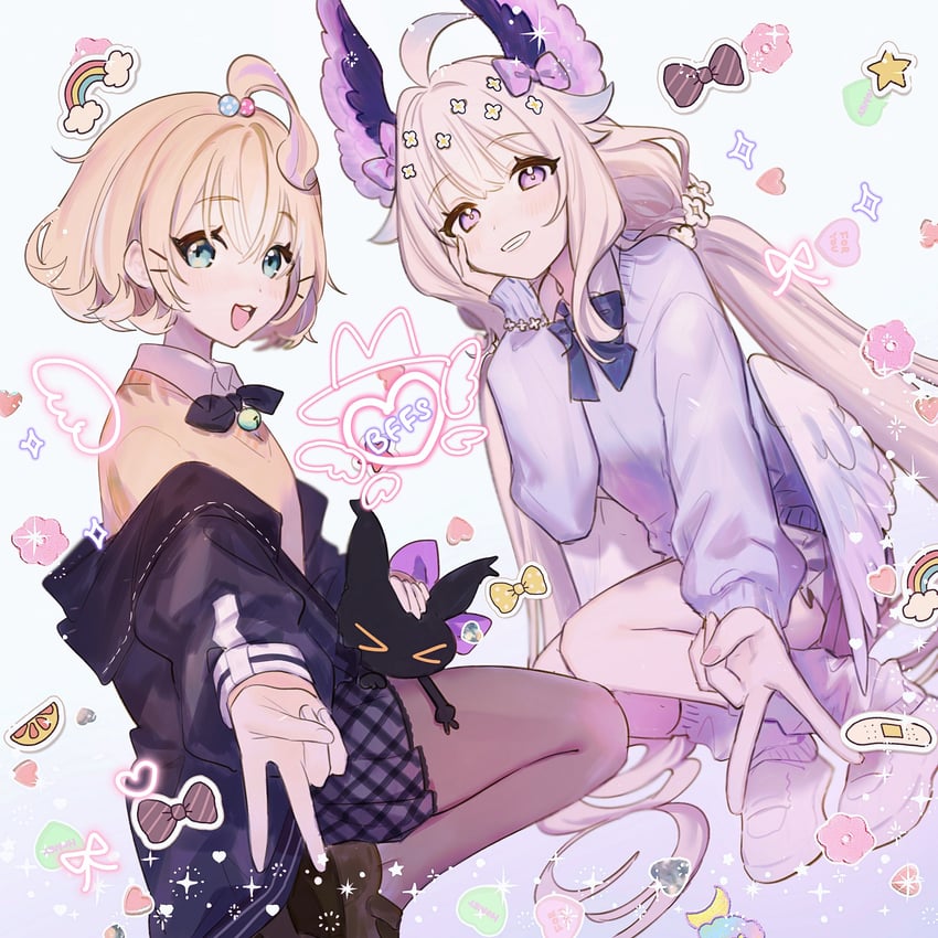 enna alouette, millie parfait, and lucie (nijisanji and 1 more) drawn by milkuriem