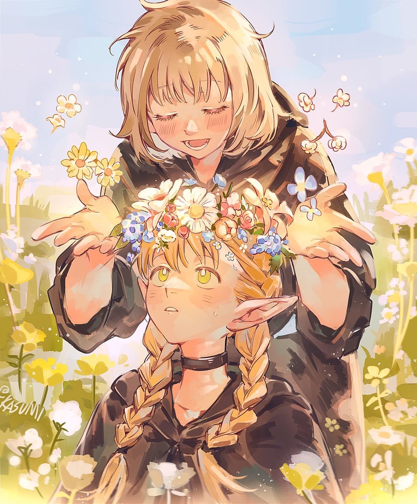 marcille donato and falin touden (dungeon meshi) drawn by kasumi007