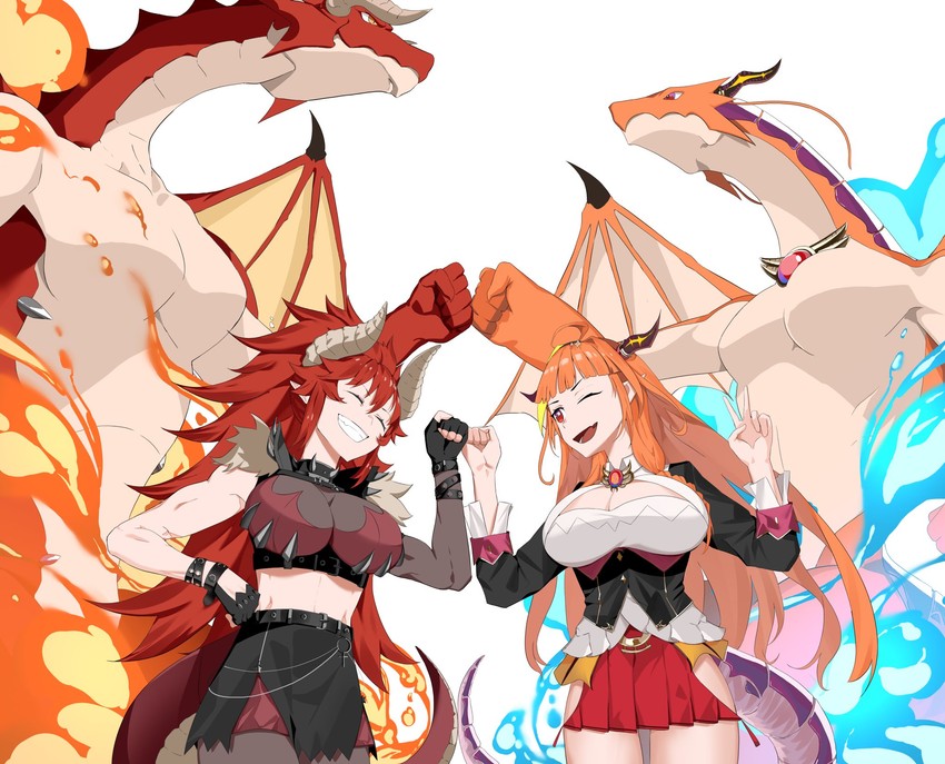 kiryu coco and zentreya (hololive and 1 more) drawn by kuroi_enpitsu