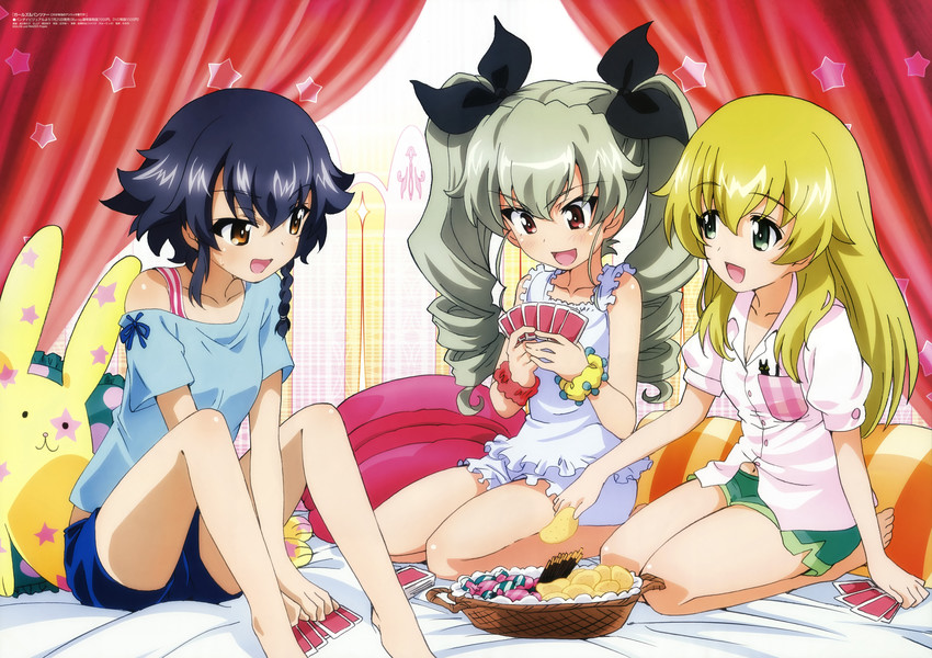 anchovy, pepperoni, and carpaccio (girls und panzer and 1 more) drawn by sadakata_kikuko