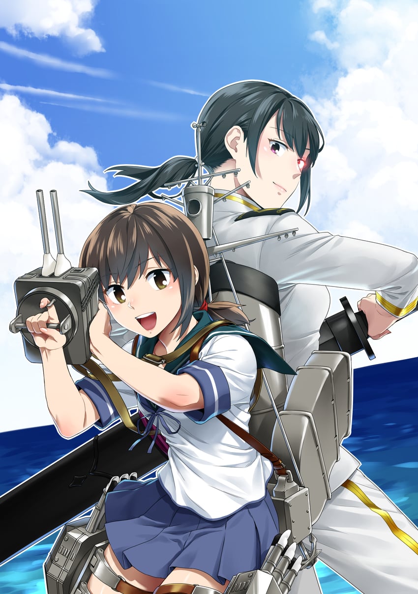 fubuki and female admiral (kantai collection) drawn by nakama_saori