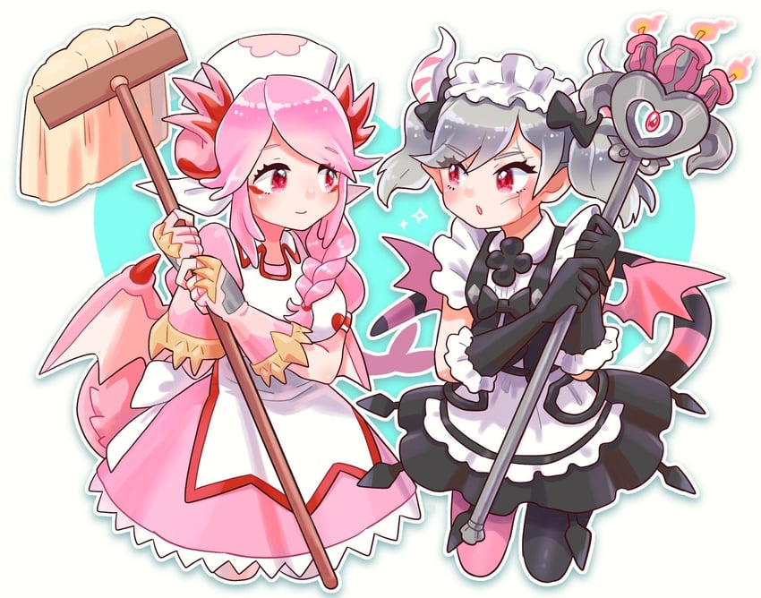 nurse dragonmaid and arianne the labrynth servant (yu-gi-oh!) drawn by gohan_(horth-waribasi)