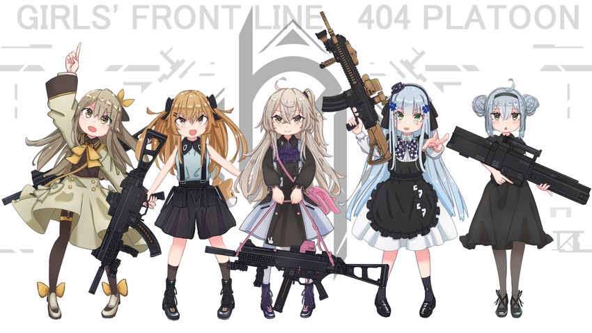 ump9, g11, ump40, hk416, and ump45 (girls' frontline) drawn by kilabo