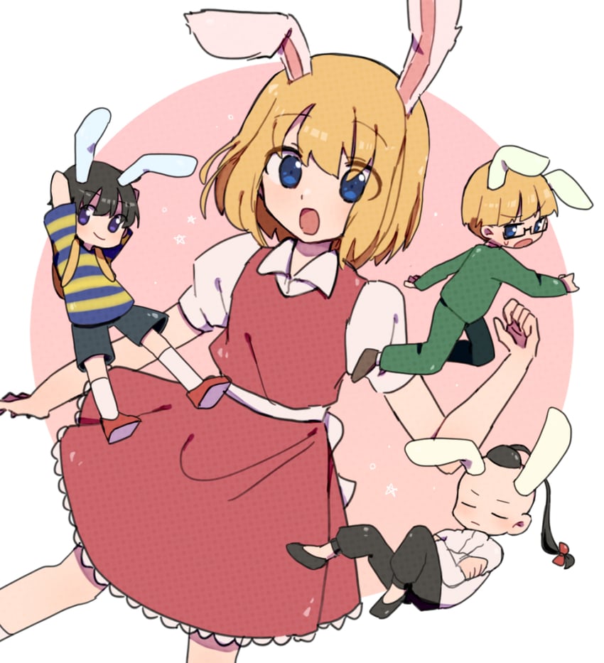 ness, paula, jeff andonuts, and poo (mother and 1 more) drawn by miromoppara-kun