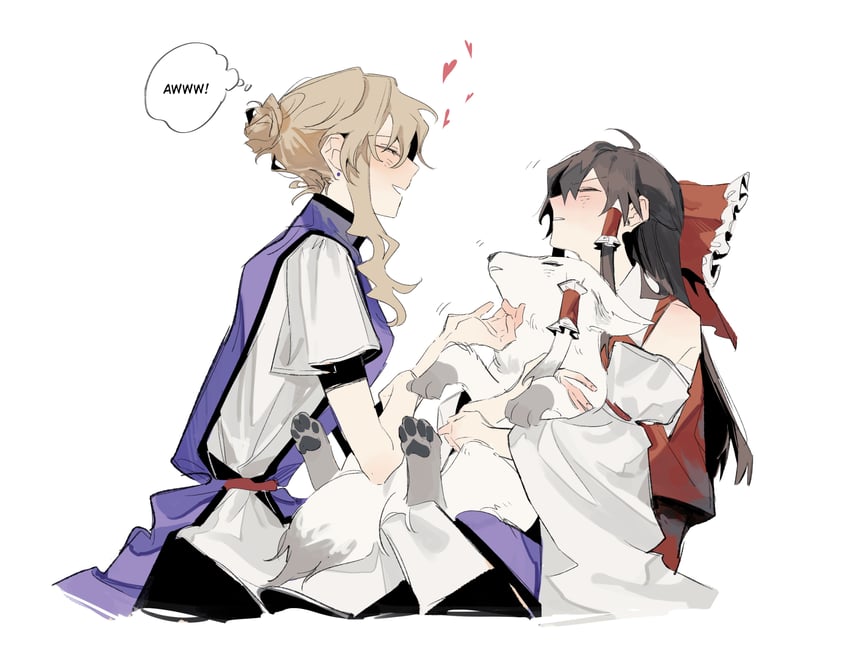 hakurei reimu and yakumo yukari (touhou) drawn by zy_(zyyyyyyy9)
