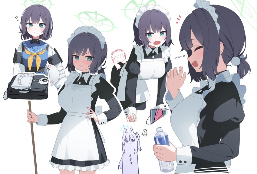 sensei, doodle sensei, miyako, and saki (blue archive) drawn by dong_ji