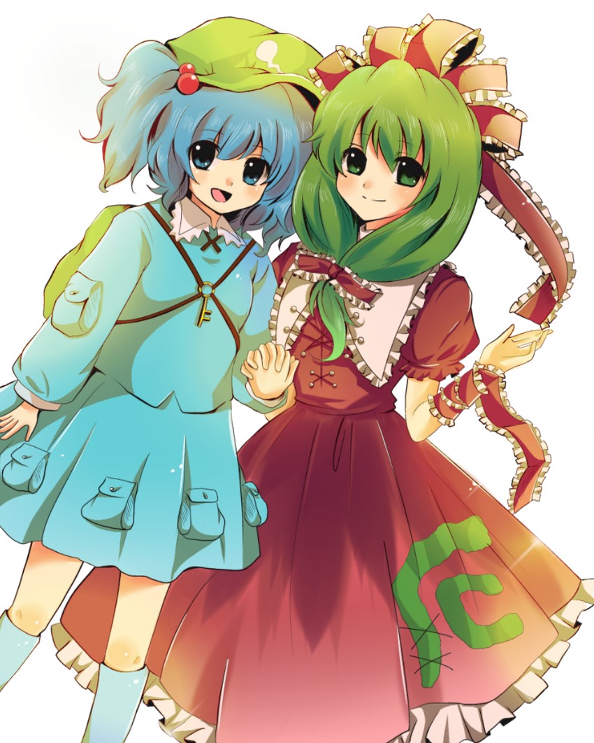 kawashiro nitori and kagiyama hina (touhou) drawn by rio_666