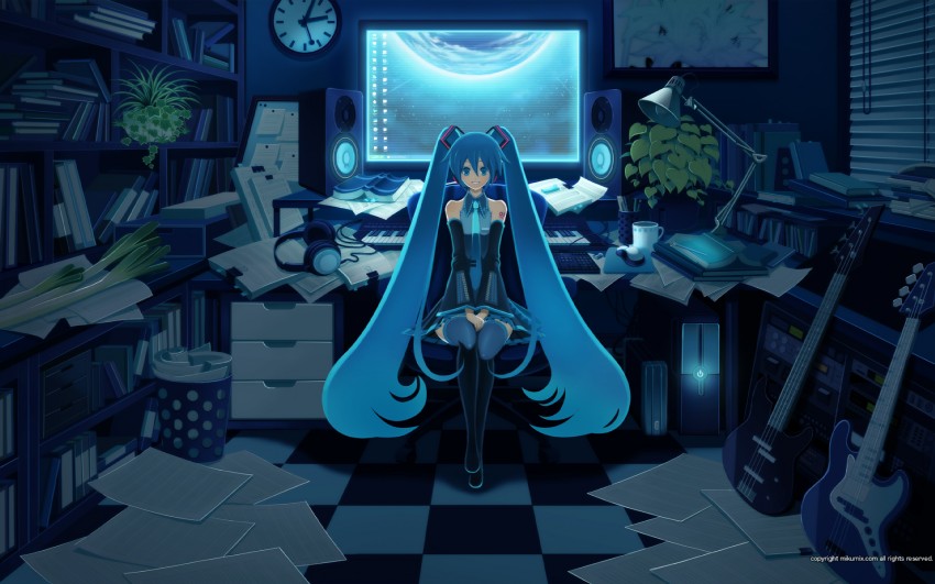 hatsune miku (vocaloid and 1 more) drawn by inago