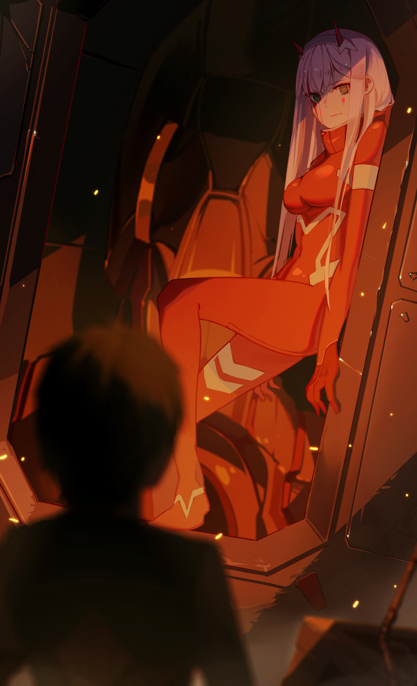 zero two and hiro (darling in the franxx) drawn by forte