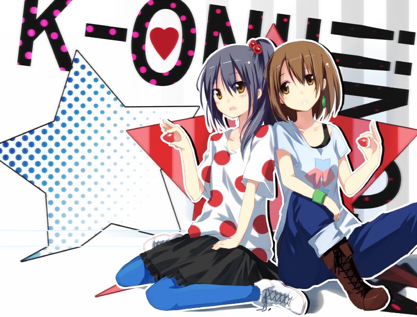 nakano azusa and hirasawa yui (k-on!) drawn by gotyou