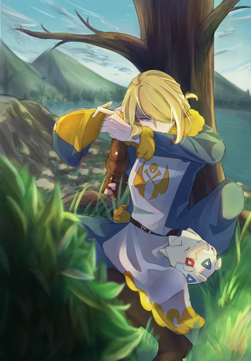 volo and togepi (pokemon and 1 more) drawn by nirugiri_(nirgy)