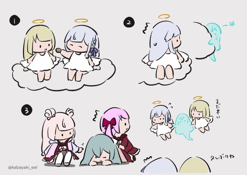 kon kanaho, miyagawa takane, sadamori himeka, toki kureha, and tamba akari (assault lily) drawn by kabayaki_(kabayaki_eel)