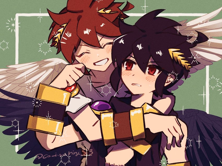 pit and dark pit (kid icarus and 1 more) drawn by ko_iwari_ngo