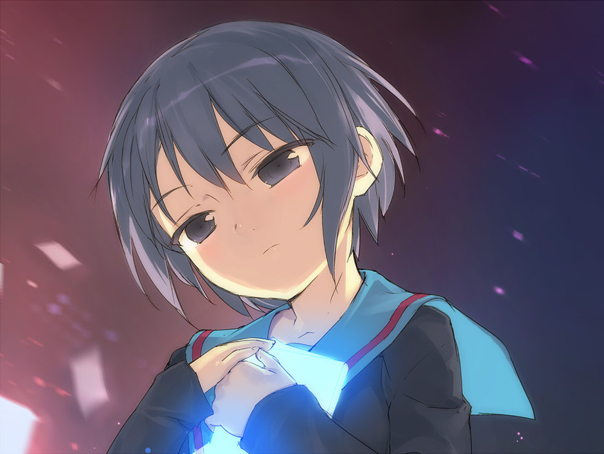 nagato yuki (suzumiya haruhi no yuuutsu) drawn by uni_(plastic_girl)