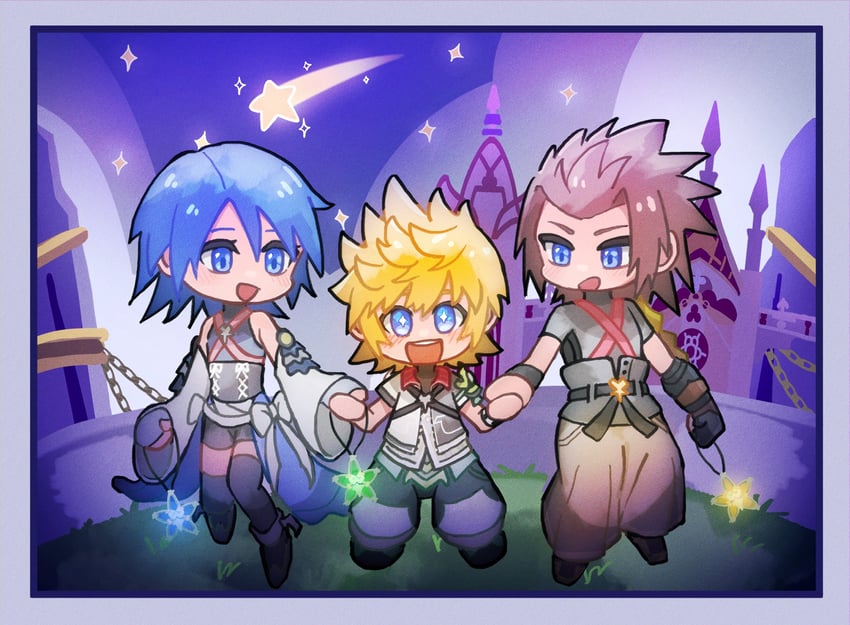 aqua, ventus, and terra (kingdom hearts and 1 more) drawn by squidkid528