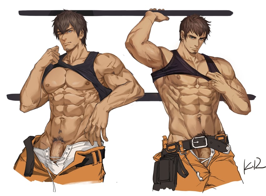 warrior of light, adventurer, and ardbert hylfyst (final fantasy and 1 more) drawn by anjingkuxiao