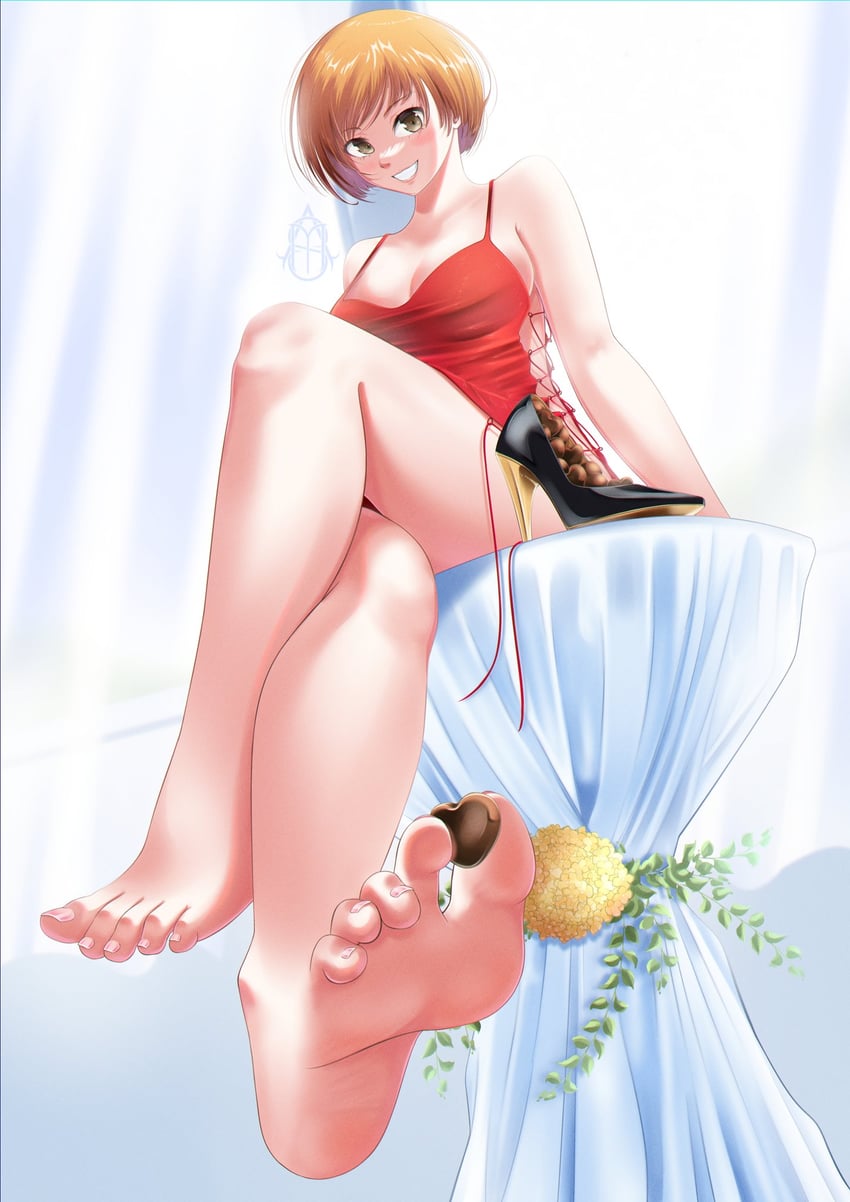 satonaka chie (persona and 1 more) drawn by master_sick_art