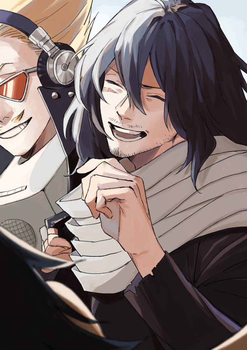 aizawa shota and present mic (boku no hero academia) drawn by rnuyvm