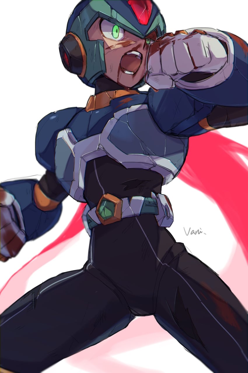 x and new armor x (mega man and 2 more) drawn by vani_(hisha_04)