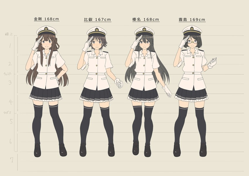kongou, haruna, hiei, and kirishima (kantai collection) drawn by key_kun