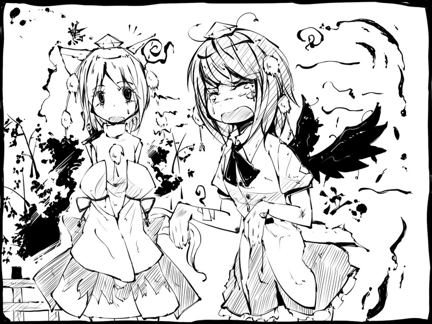 shameimaru aya and inubashiri momiji (touhou) drawn by ryuu_(tsukinoyuki)