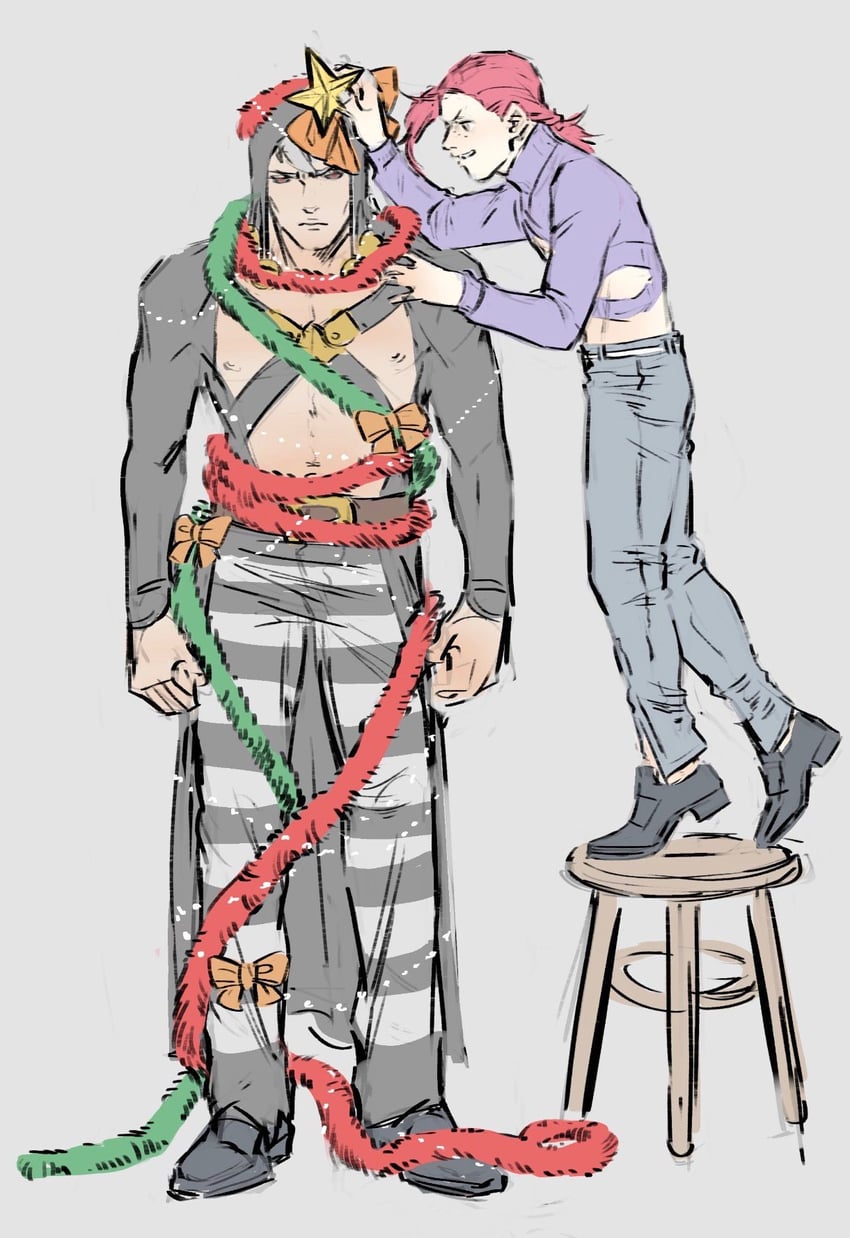 vinegar doppio and risotto nero (jojo no kimyou na bouken and 1 more) drawn by koppe_666
